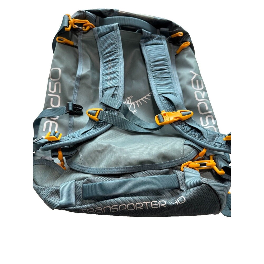 Osprey Transporter 40 Travel Duffel Bag Backpack Grey Yellow Stowaway Straps